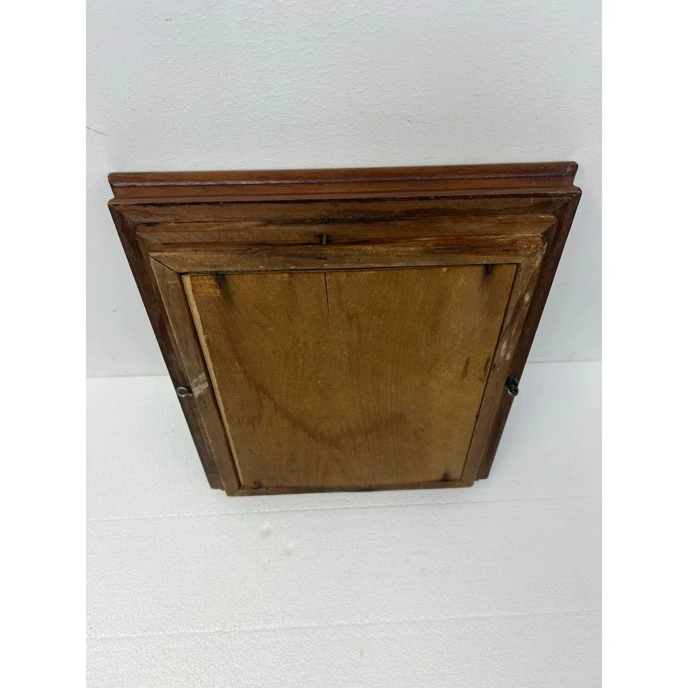 Victorian Carved Wood Deep Picture Frame Gilt Inlay w Victorian Photo FITS 10x12